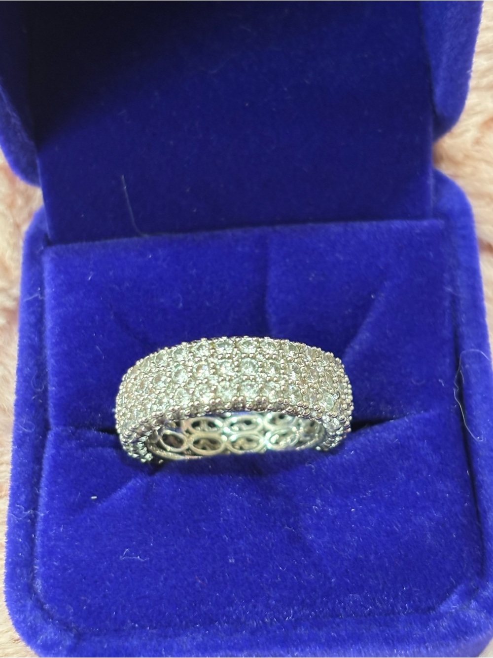 Pavé CZ  Wide Band Ring in 14kt gold plated